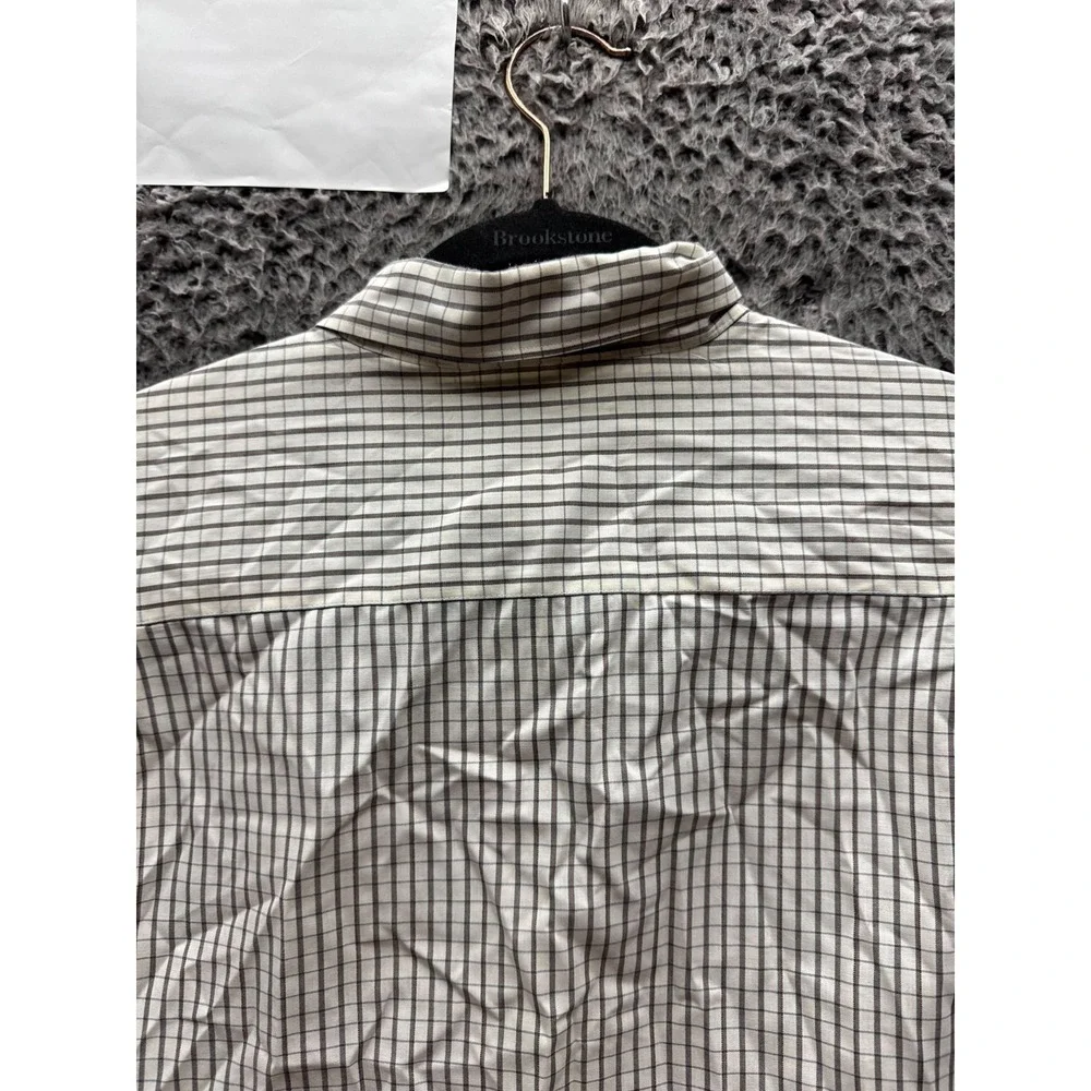 Yves Saint Laurent YSL Check Long-Sleeve Button-Up Shirt Off-White Mens Size L